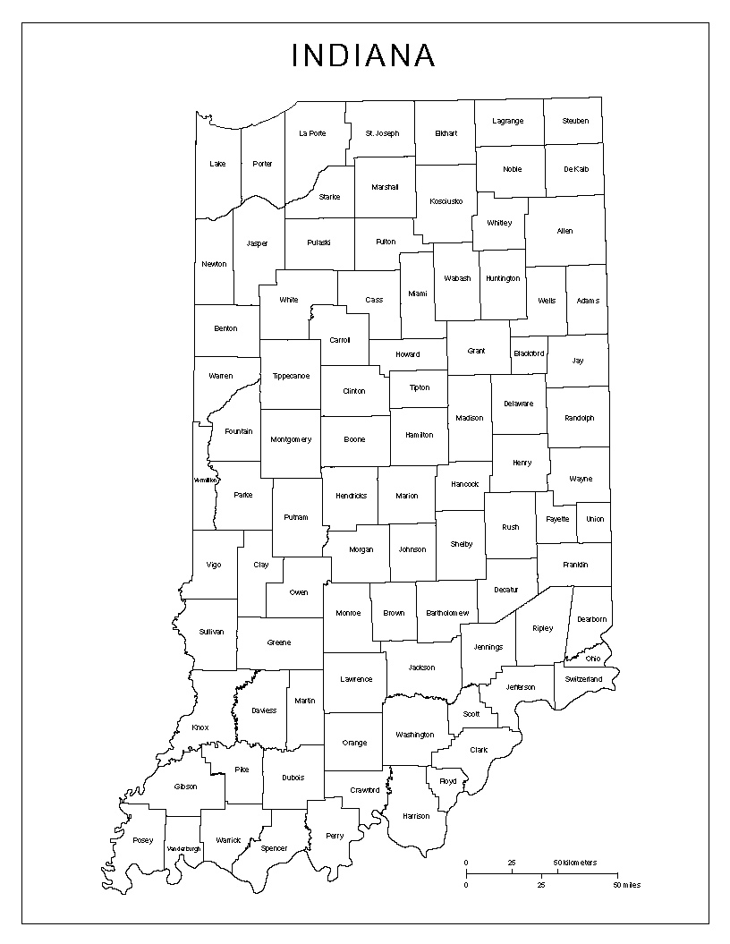 Indiana Labeled Map Indiana Labeled Map