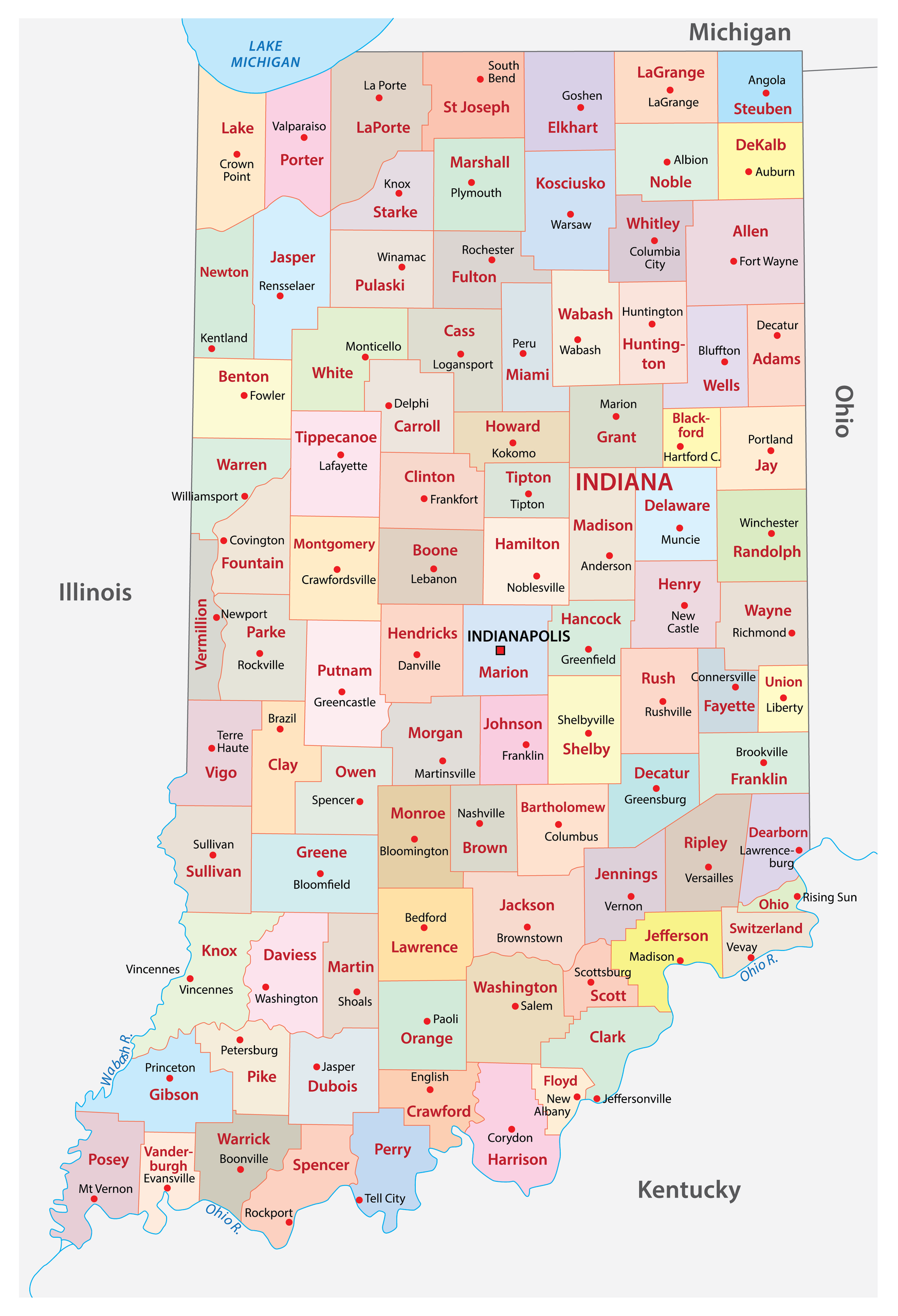 Indiana City Map Printable