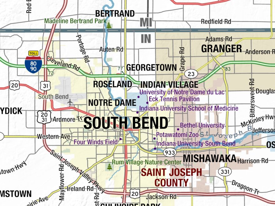 Indiana State Wall Map By MapShop The Map Shop