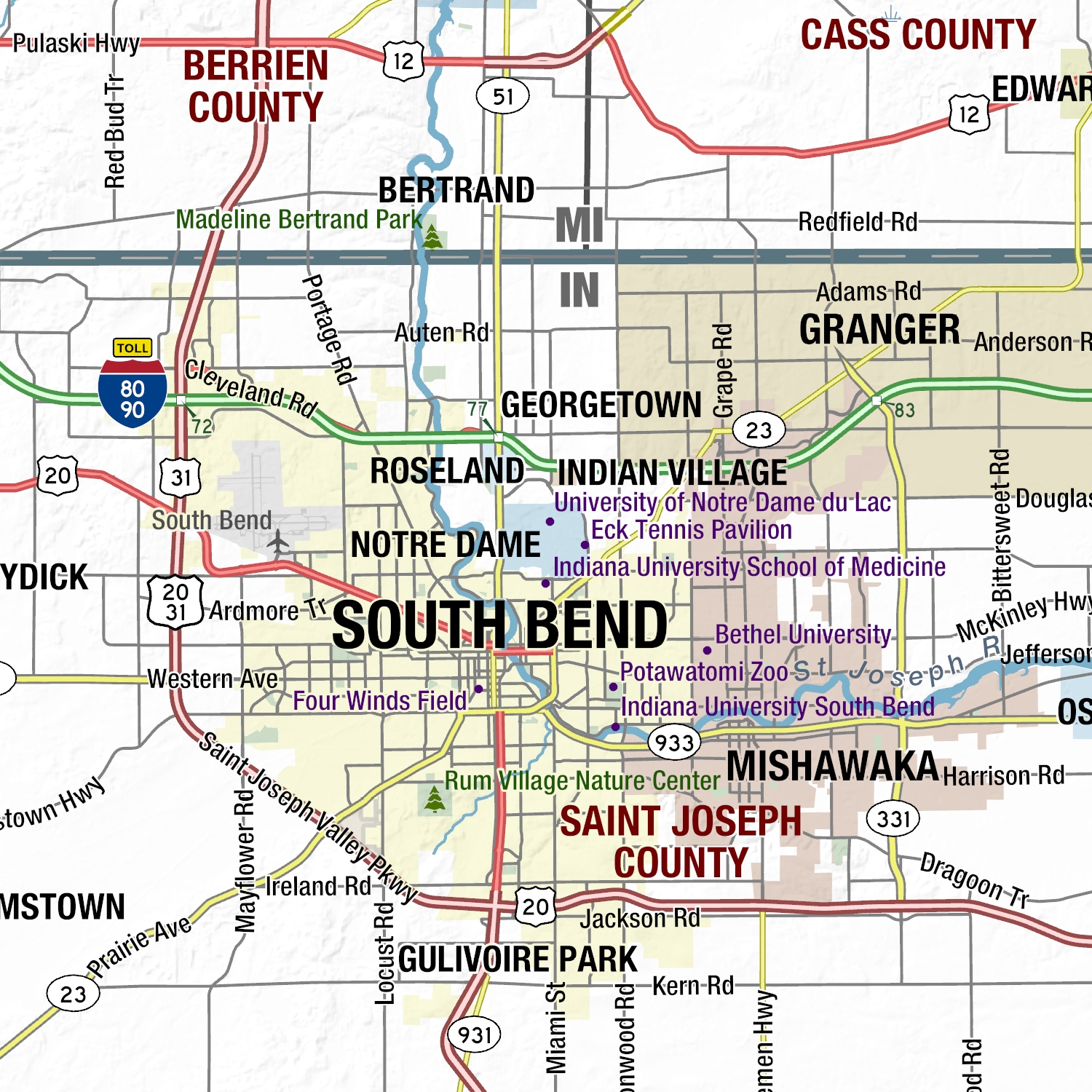 Indiana State Wall Map By MapShop The Map Shop