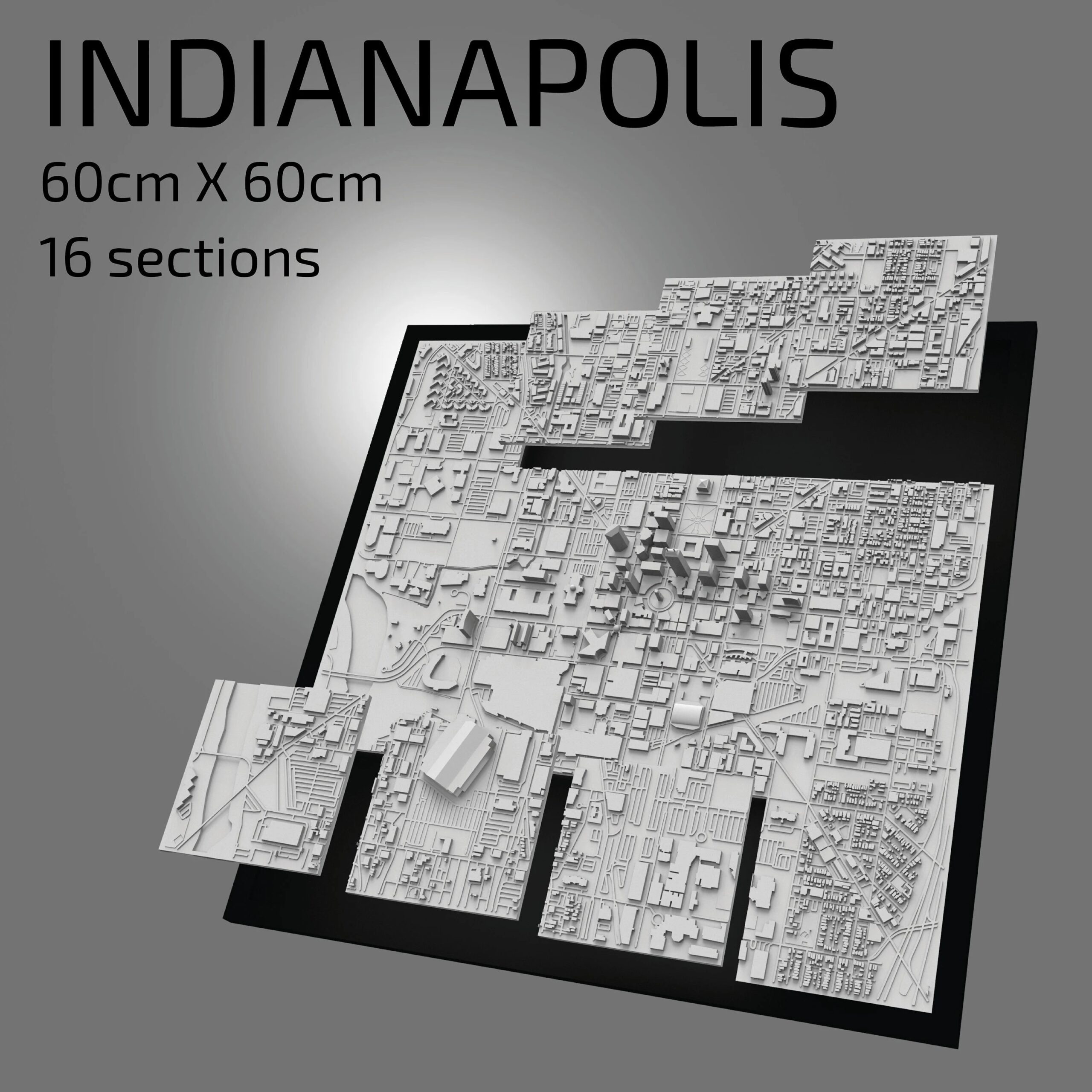Indianapolis Map 3d Etsy