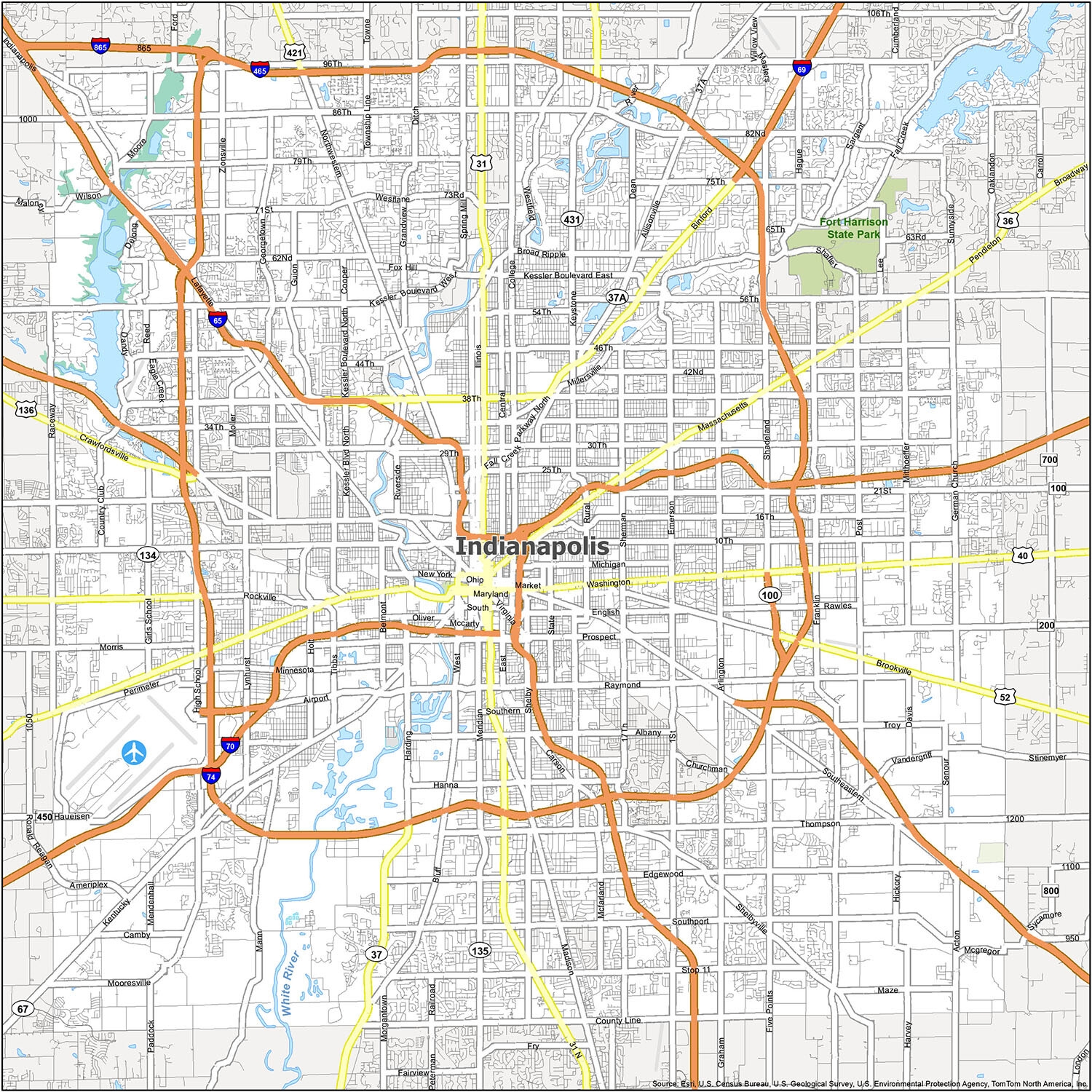 Printable Map Of Indiana Print Lab