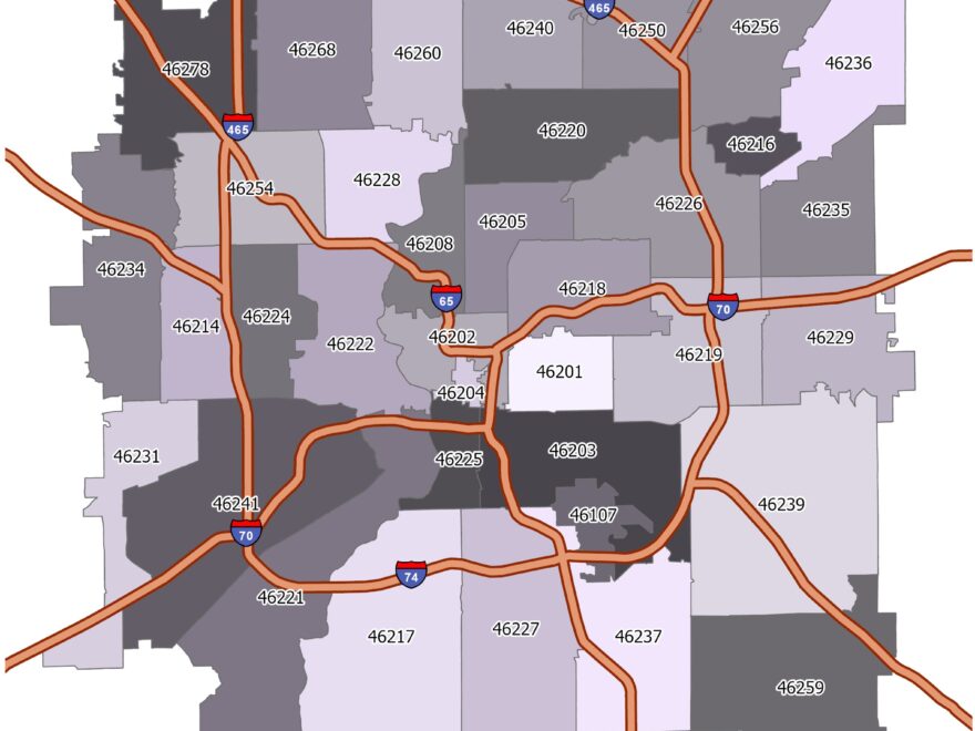 Indianapolis Zip Code Map GIS Geography