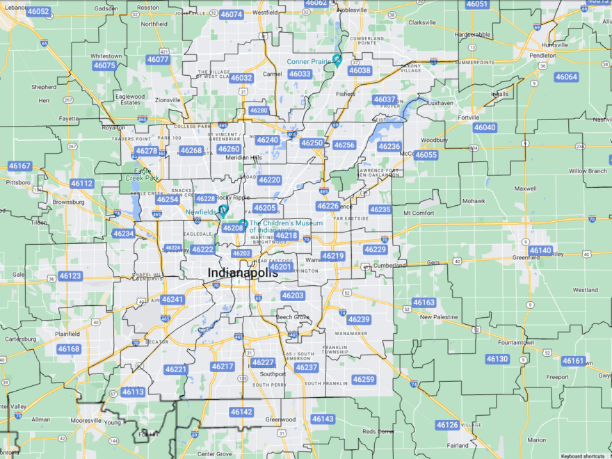 Interactive Zip Code Map Of Indianapolis IN Maptive