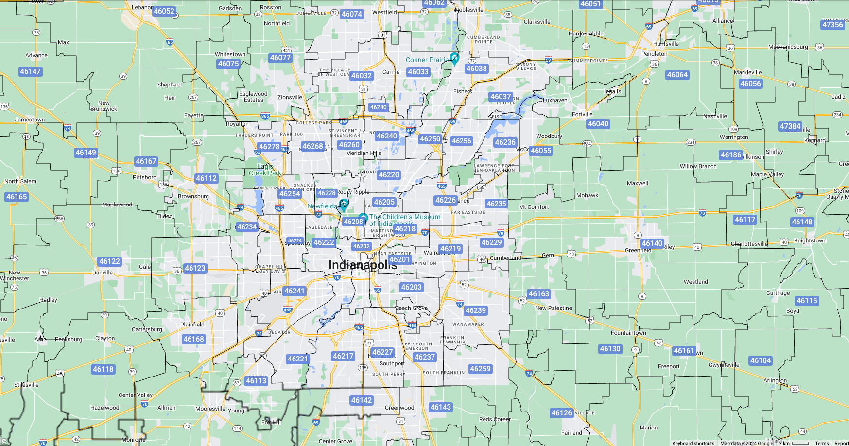 Interactive Zip Code Map Of Indianapolis IN Maptive