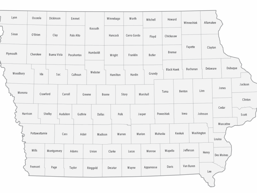 Iowa County Map GIS Geography