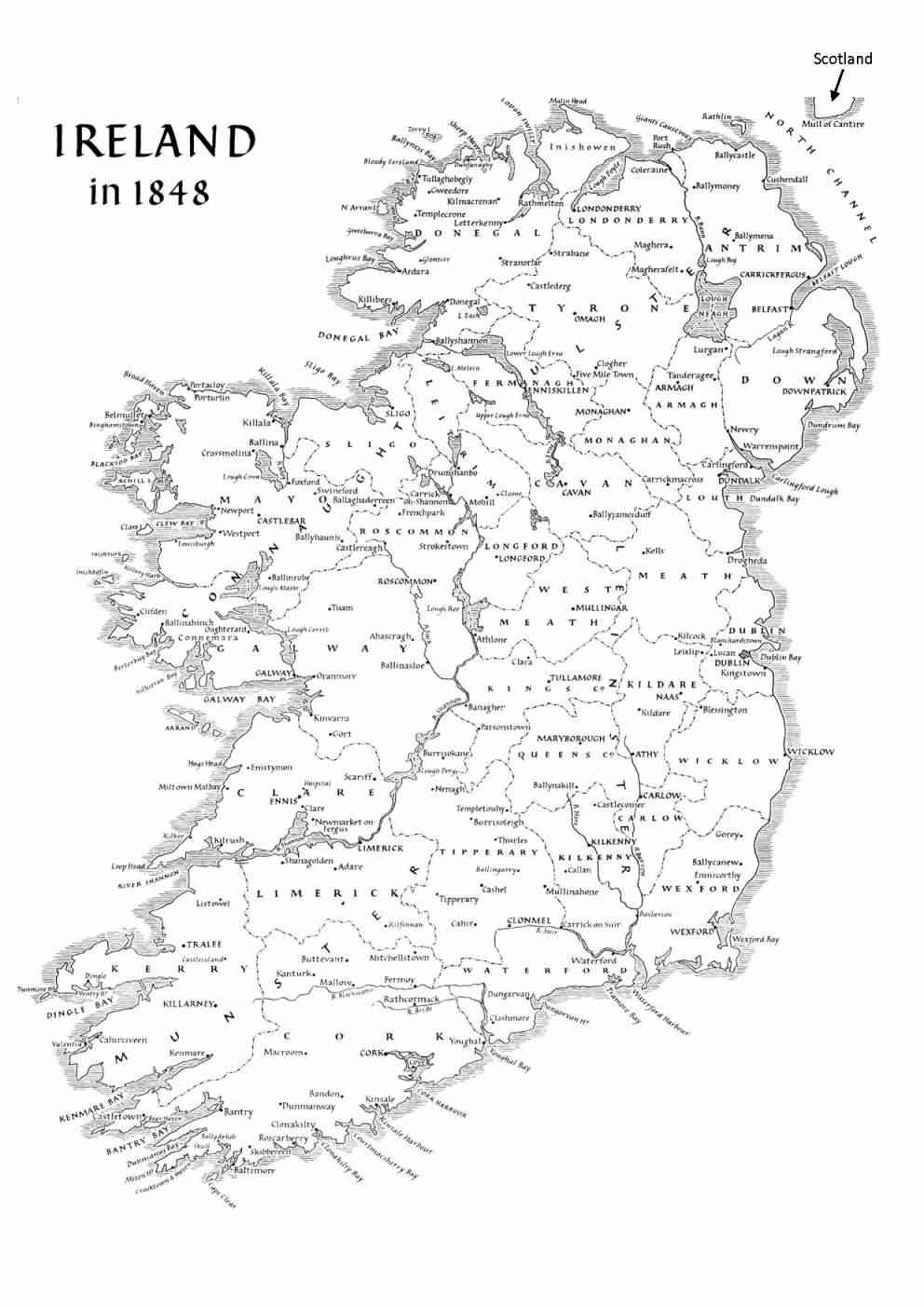 Printable Map Of Republic Of Ireland