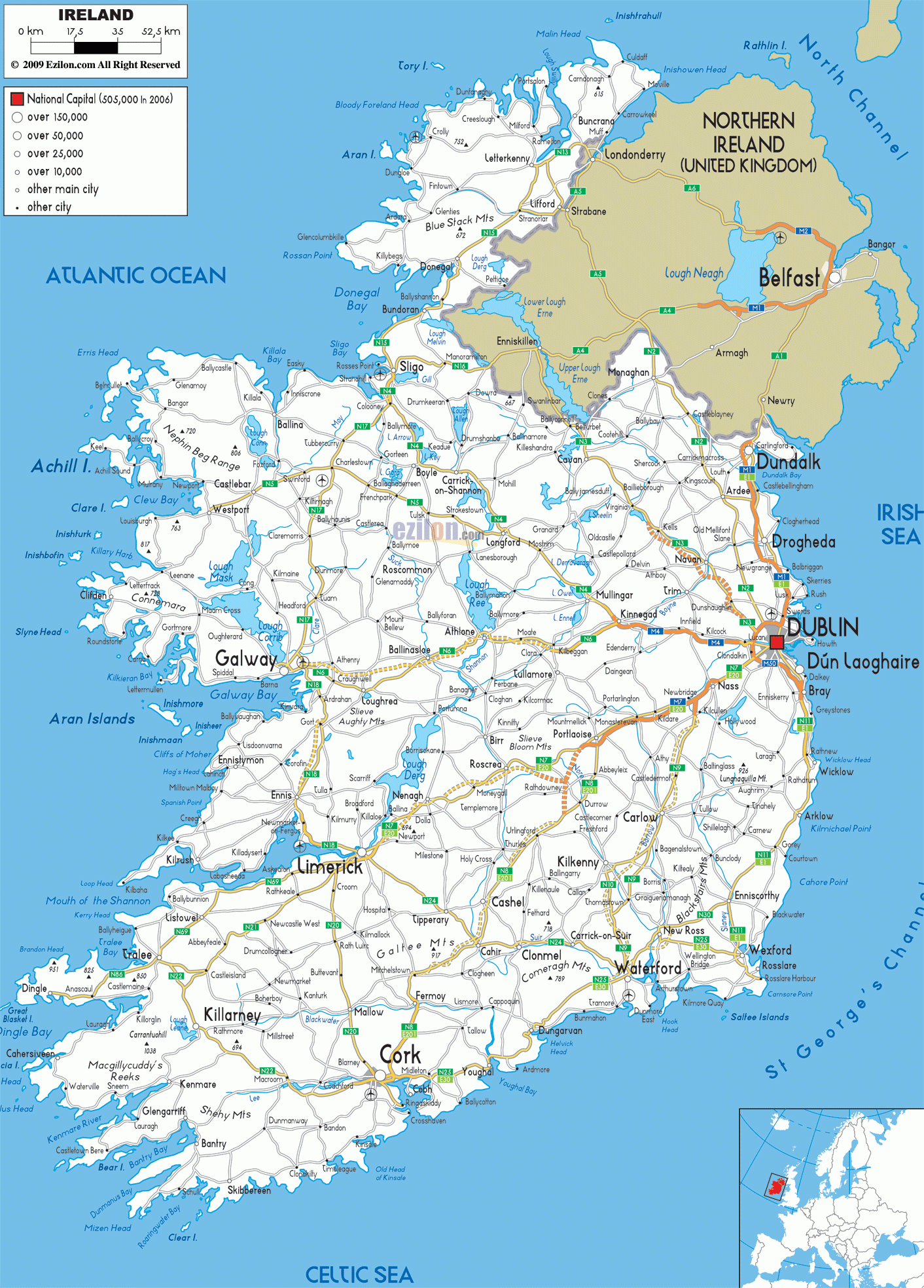 Free Printable Ireland Maps