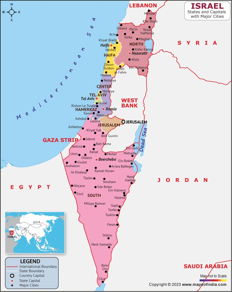 Free Printable Map If Israel