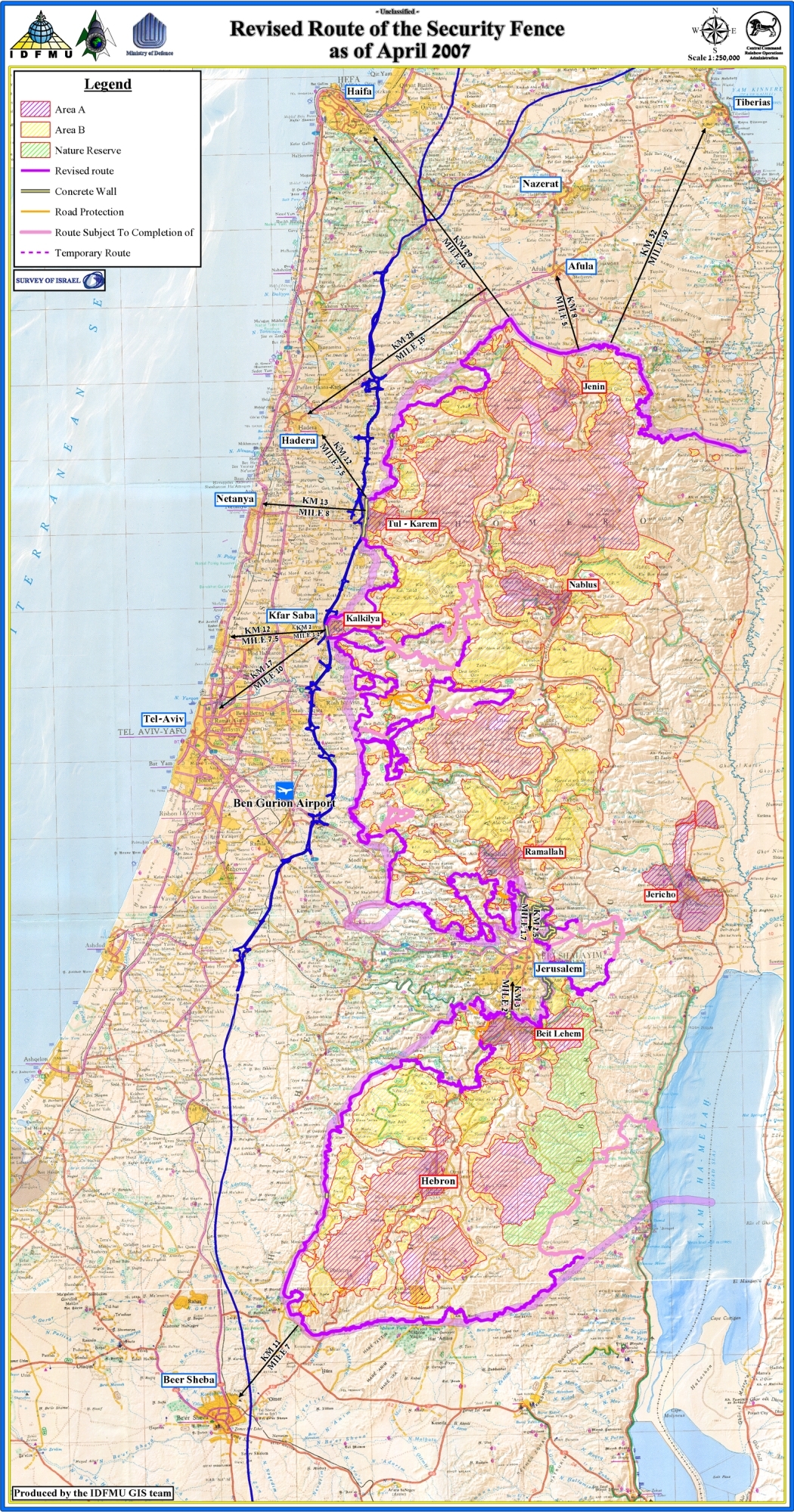 Printable Road Map Of Israel