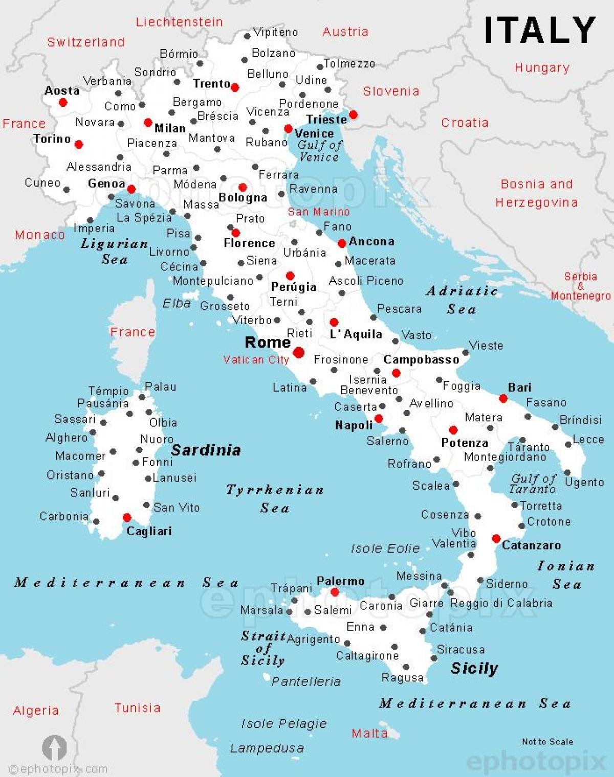 Free Printable Map Of Italy