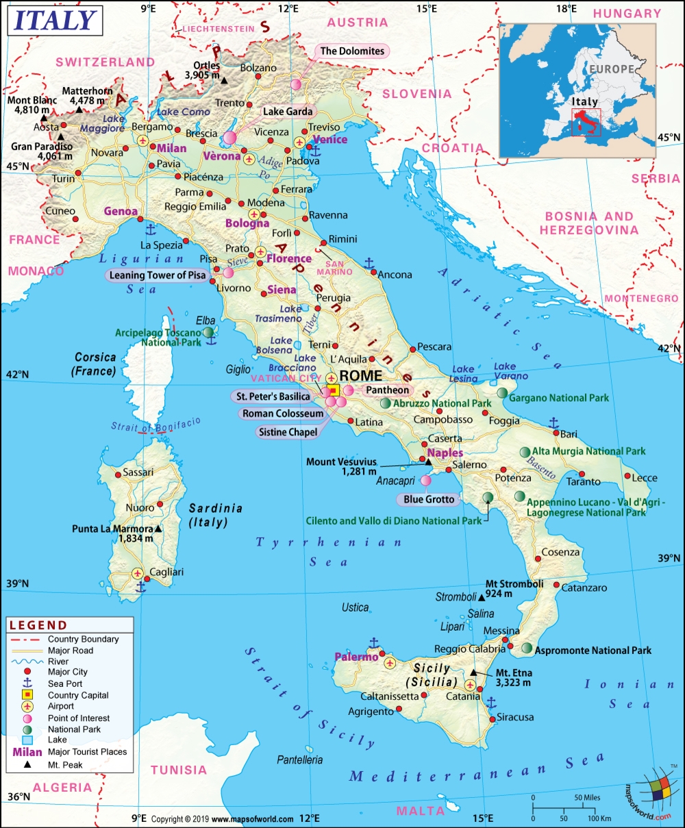 Printable Map Of Italy For Kids