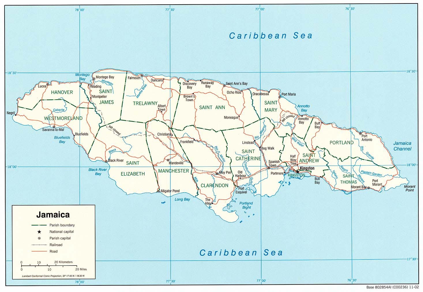 Jamaica Town Map Printable
