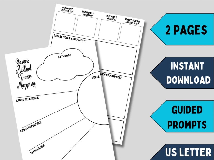 James Method Printables Verse Mapping Template With Guided Prompts Journal For Beginners Scripture Study Guide For Christians Bible Study Etsy