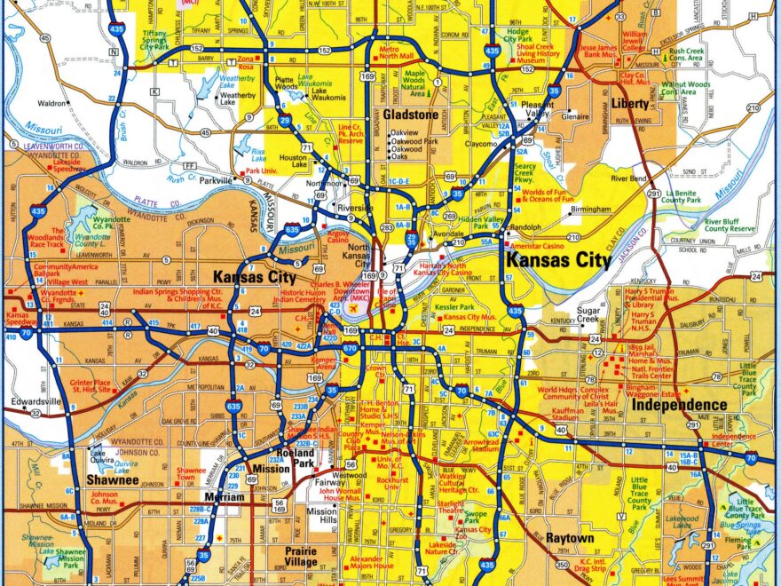 Kansas City Map Free Printable Detailed Map Of Boston City Missouri