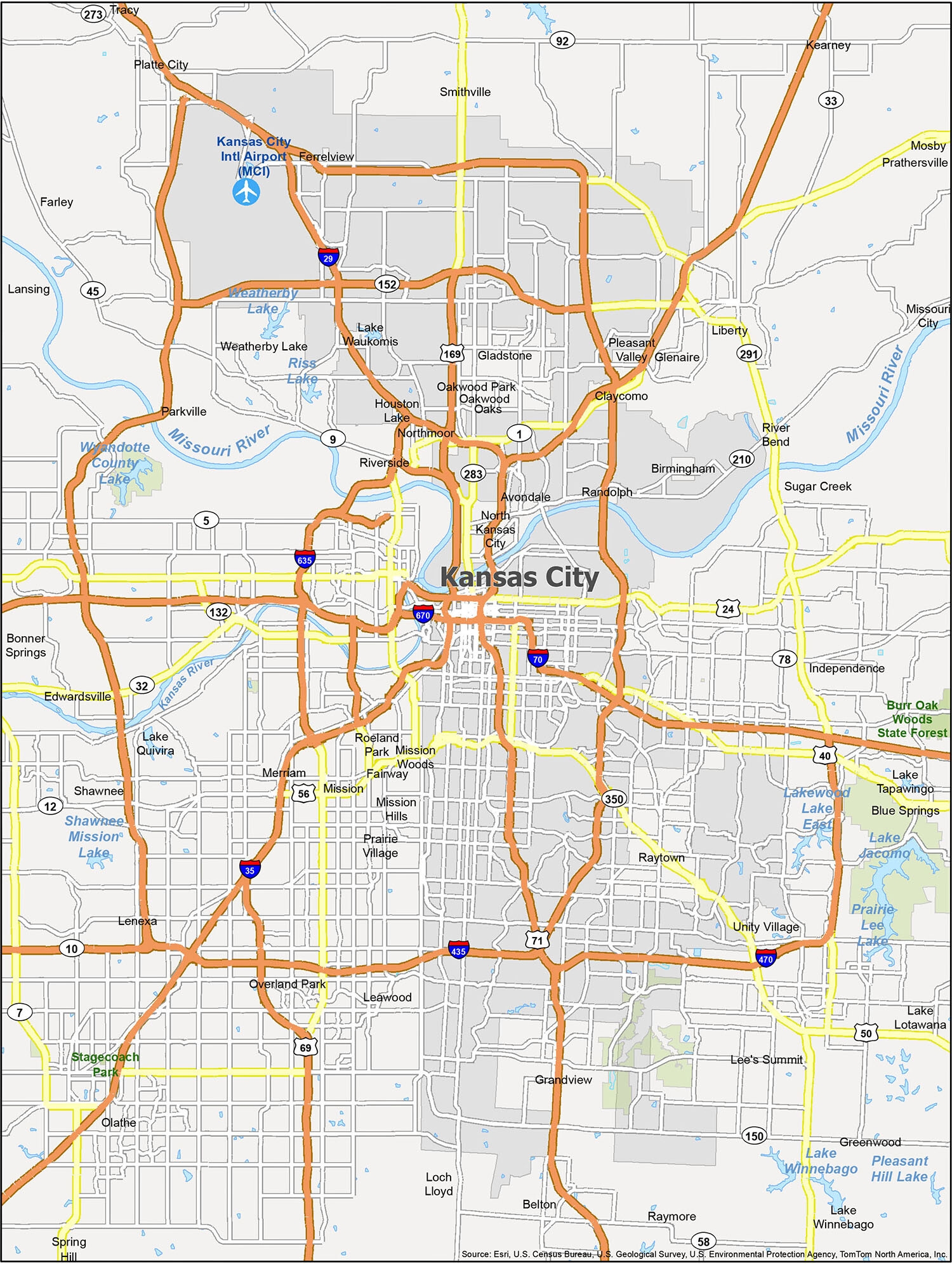 Kansas City Map Missouri GIS Geography
