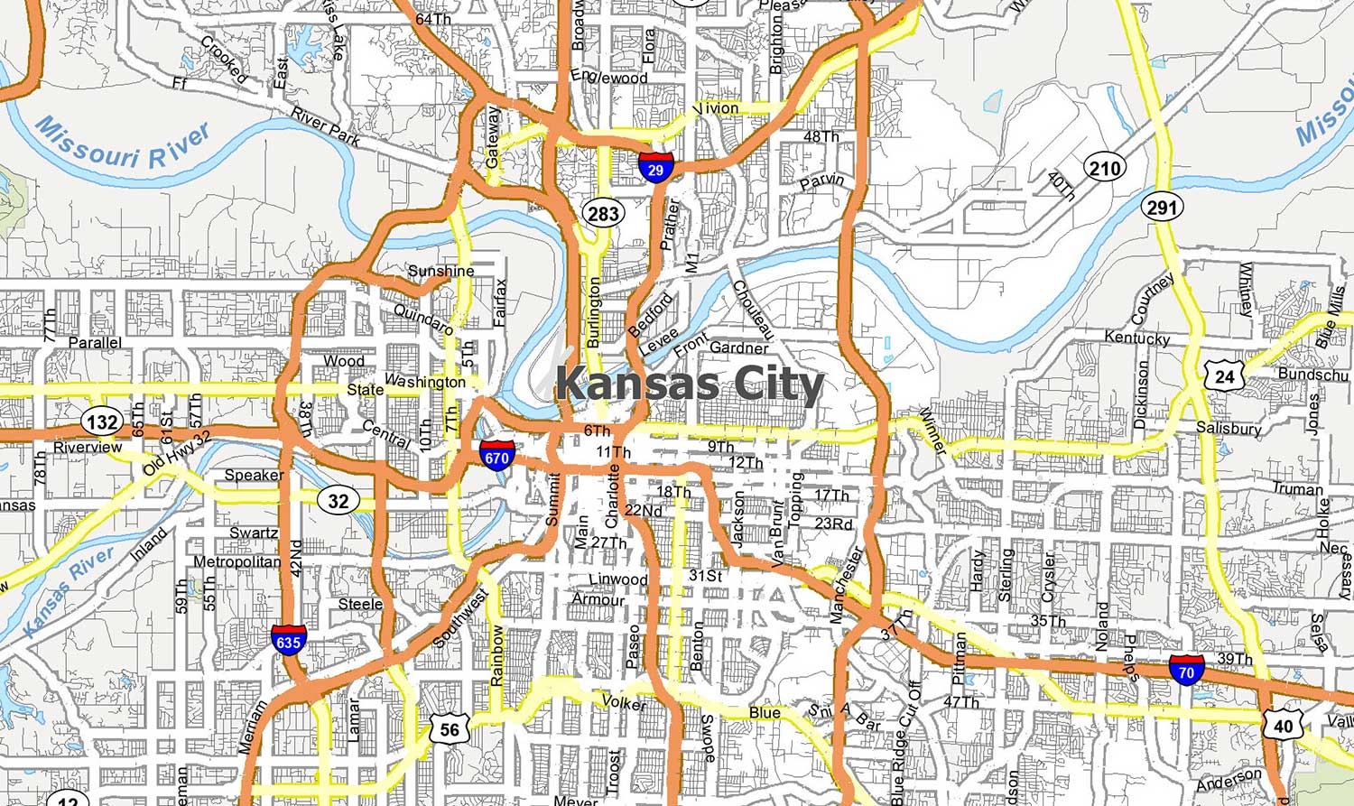 Kansas City Map Missouri GIS Geography