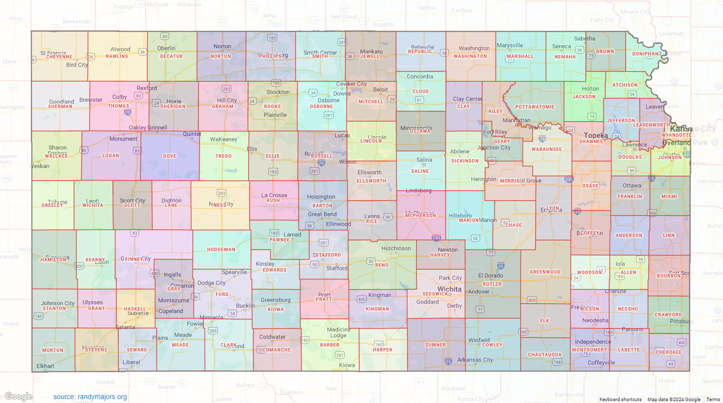 Printable Kansas Map With Cities Printable Kansas Map With Cities