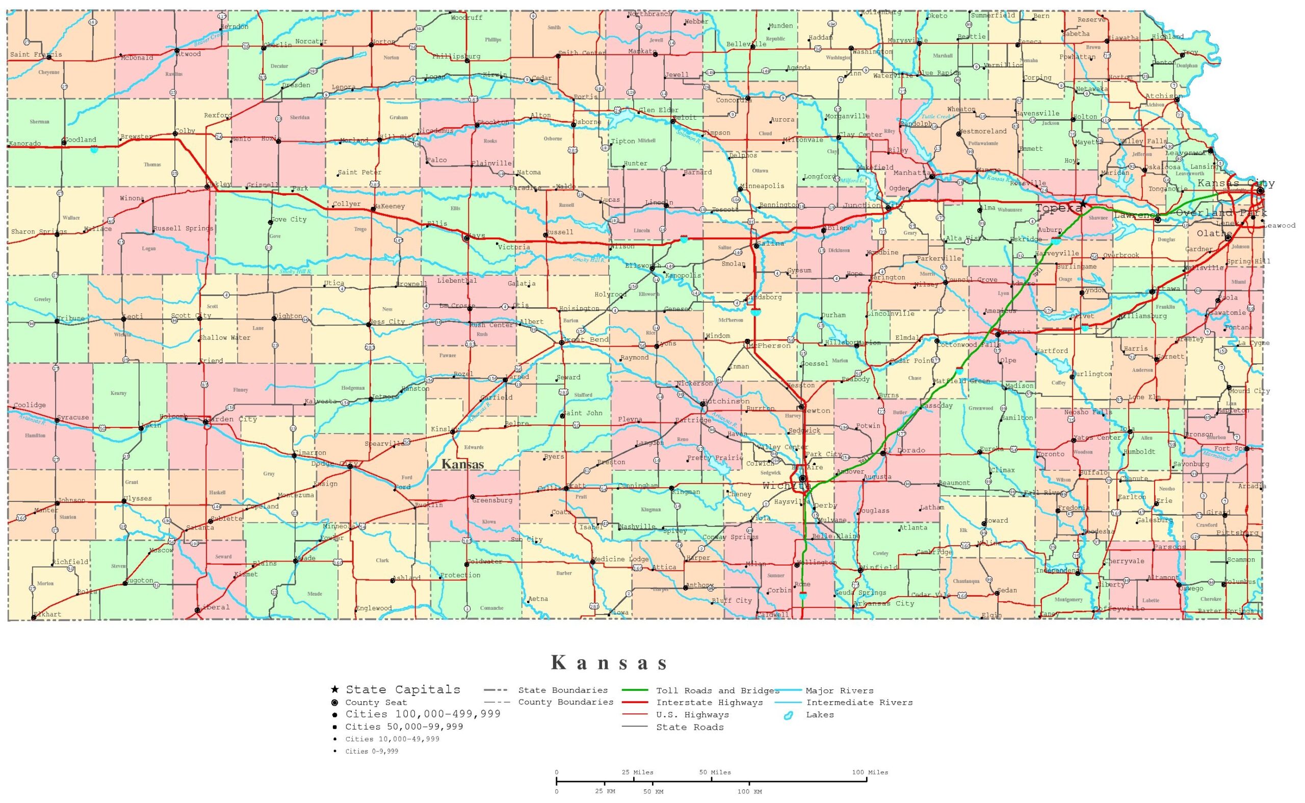 Free Printable Kansas County Map Free Printable Kansas County Map