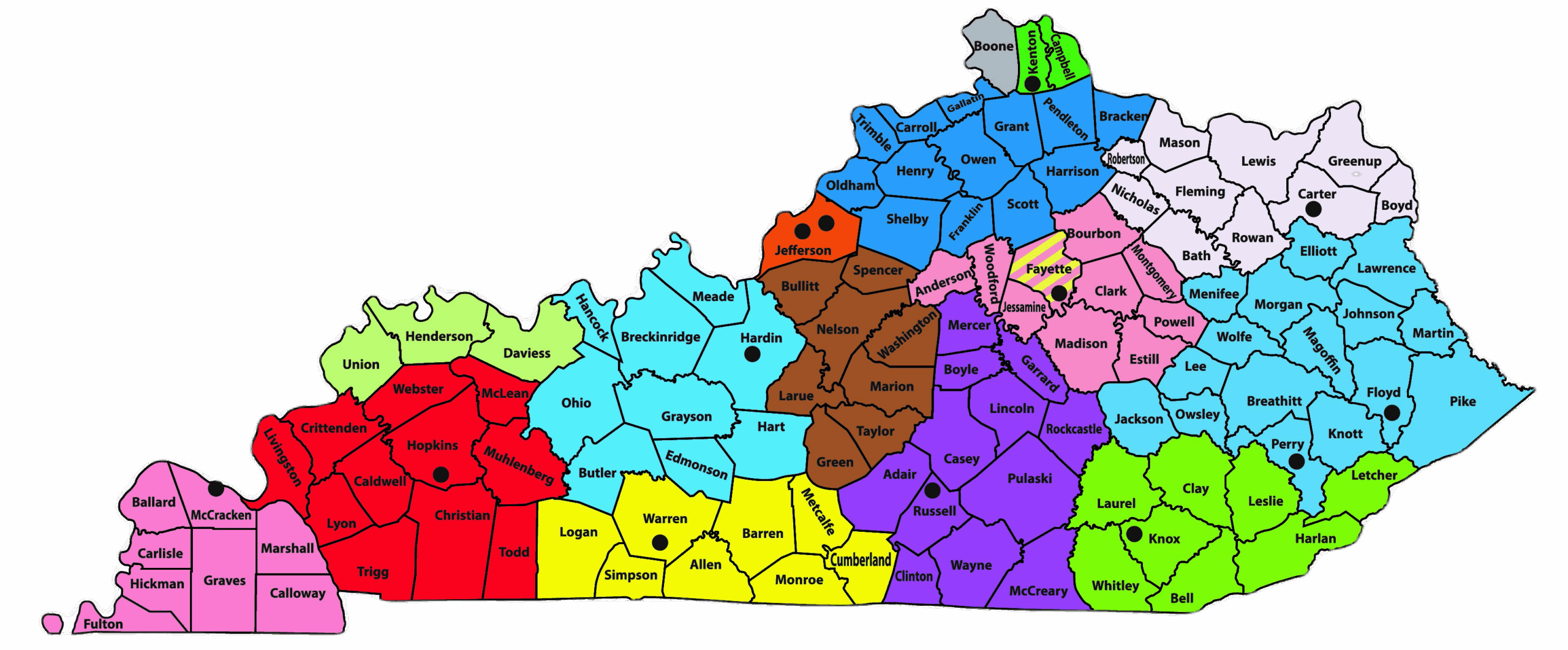 Printable Map Of Kentucky Regions