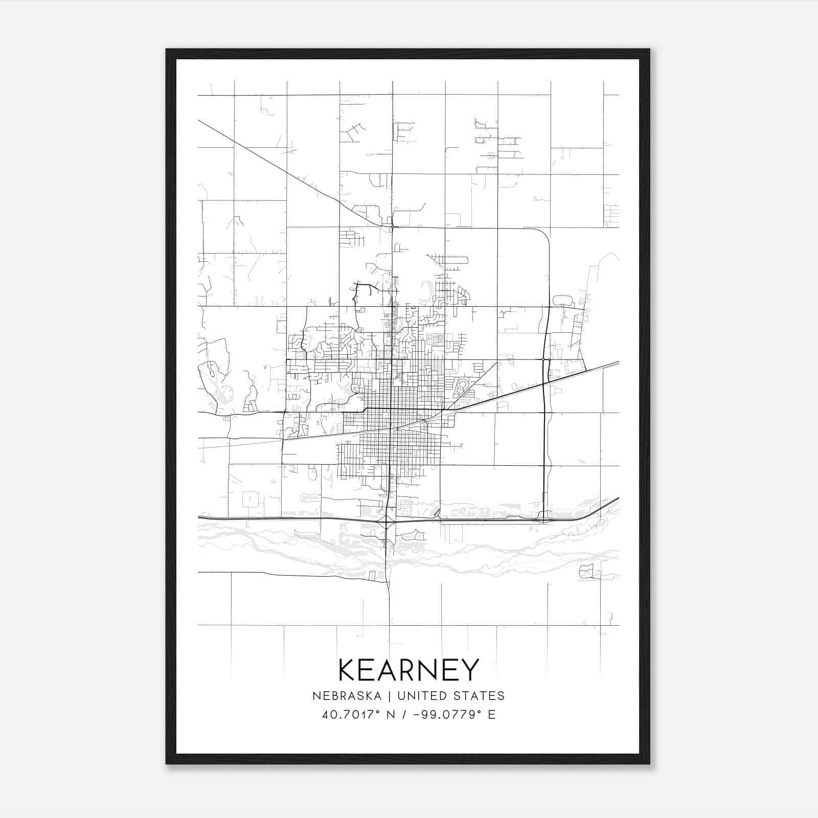 Kearney Nebraska Map Poster Modern Home Decor Wall Art Print Custom Maps Posters Kearney Nebraska Map Poster Modern Home Decor Wall Art Print Custom Maps Posters