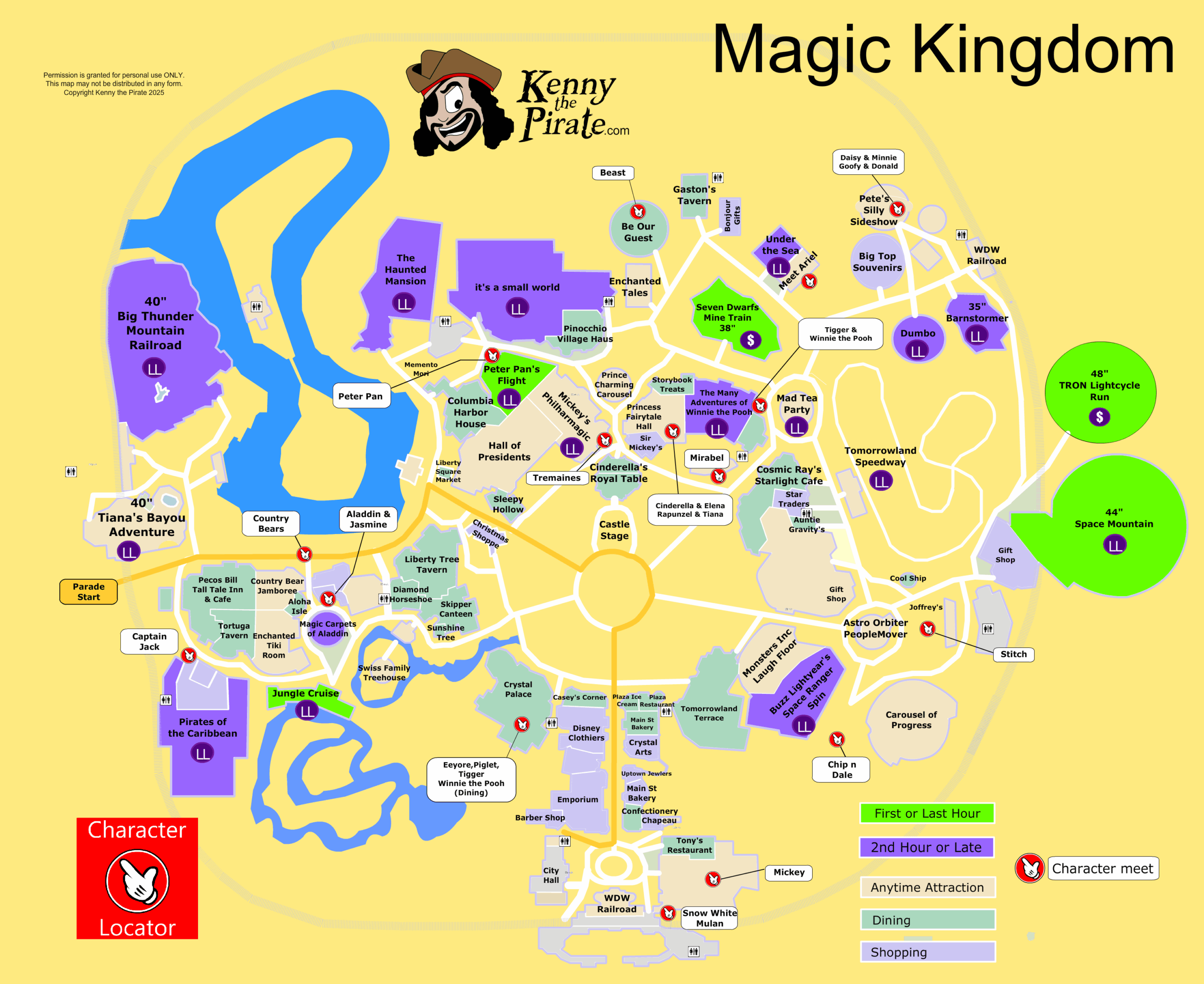 KennythePirate s Magic Kingdom Map Including Fastpass Plus Locations Rides Shows Characters Dining And Shopping KennythePirate KennythePirate s Magic Kingdom Map Including Fastpass Plus Locations Rides Shows Characters Dining And Shopping KennythePirate