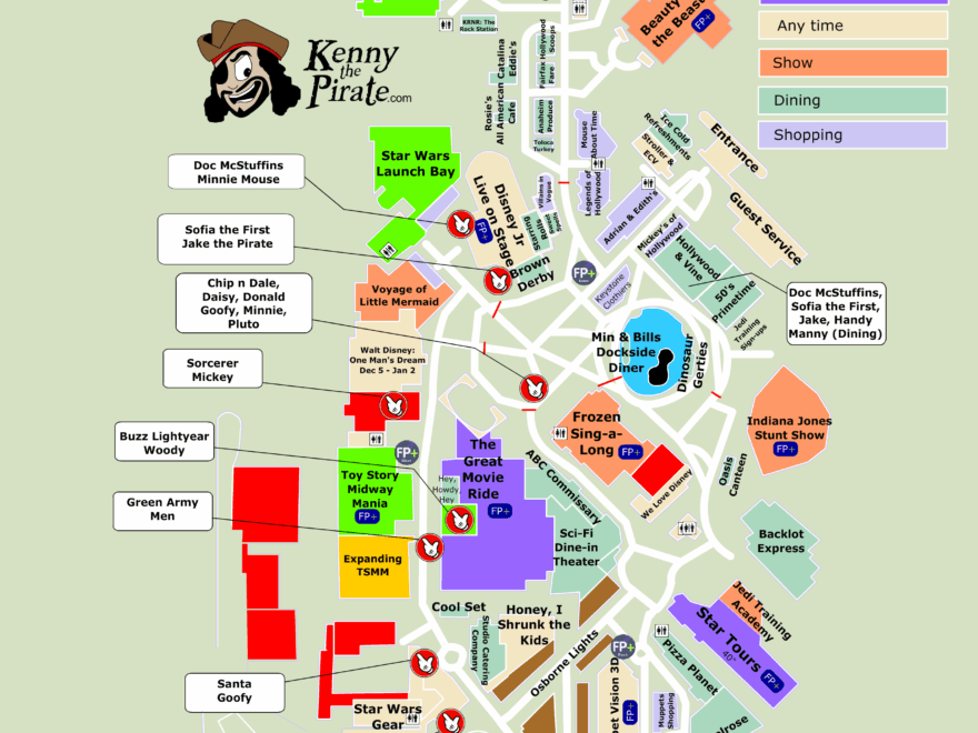 KennythePirates Hollywood Studios Map Including Fastpass Plus Worksheets Library