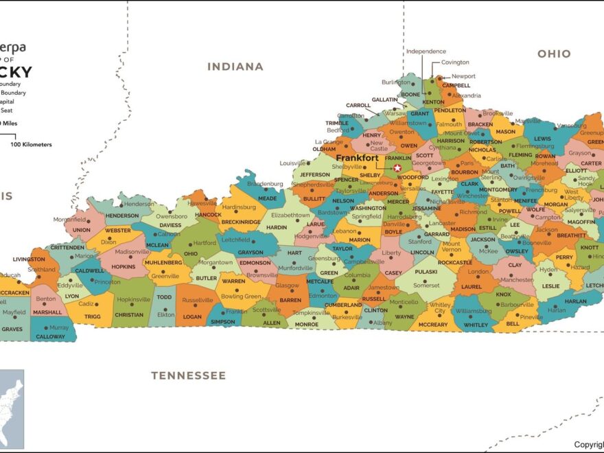 Kentucky Counties Map By MapSherpa The Map Shop