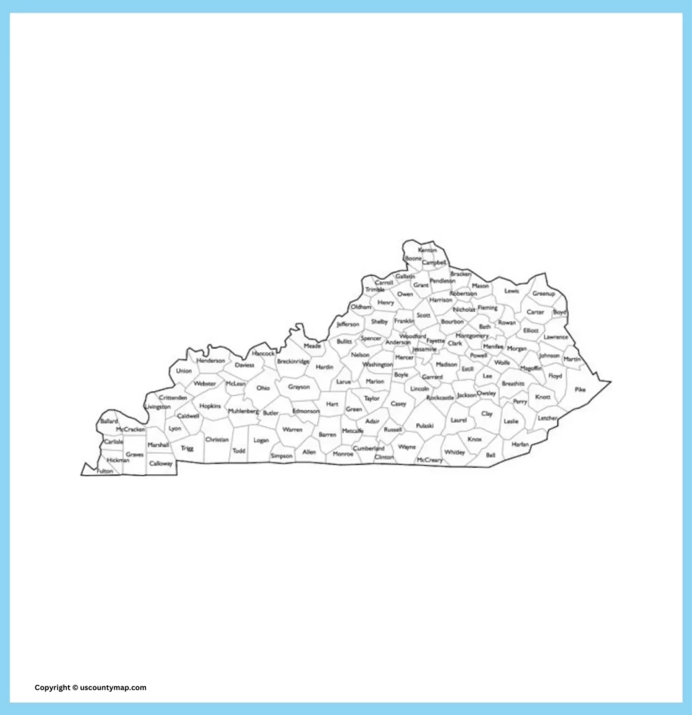Alen County Kentucky Printable Map
