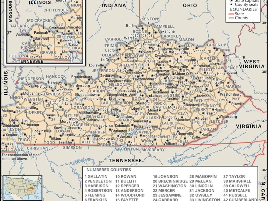 Kentucky County Maps Interactive History Complete List