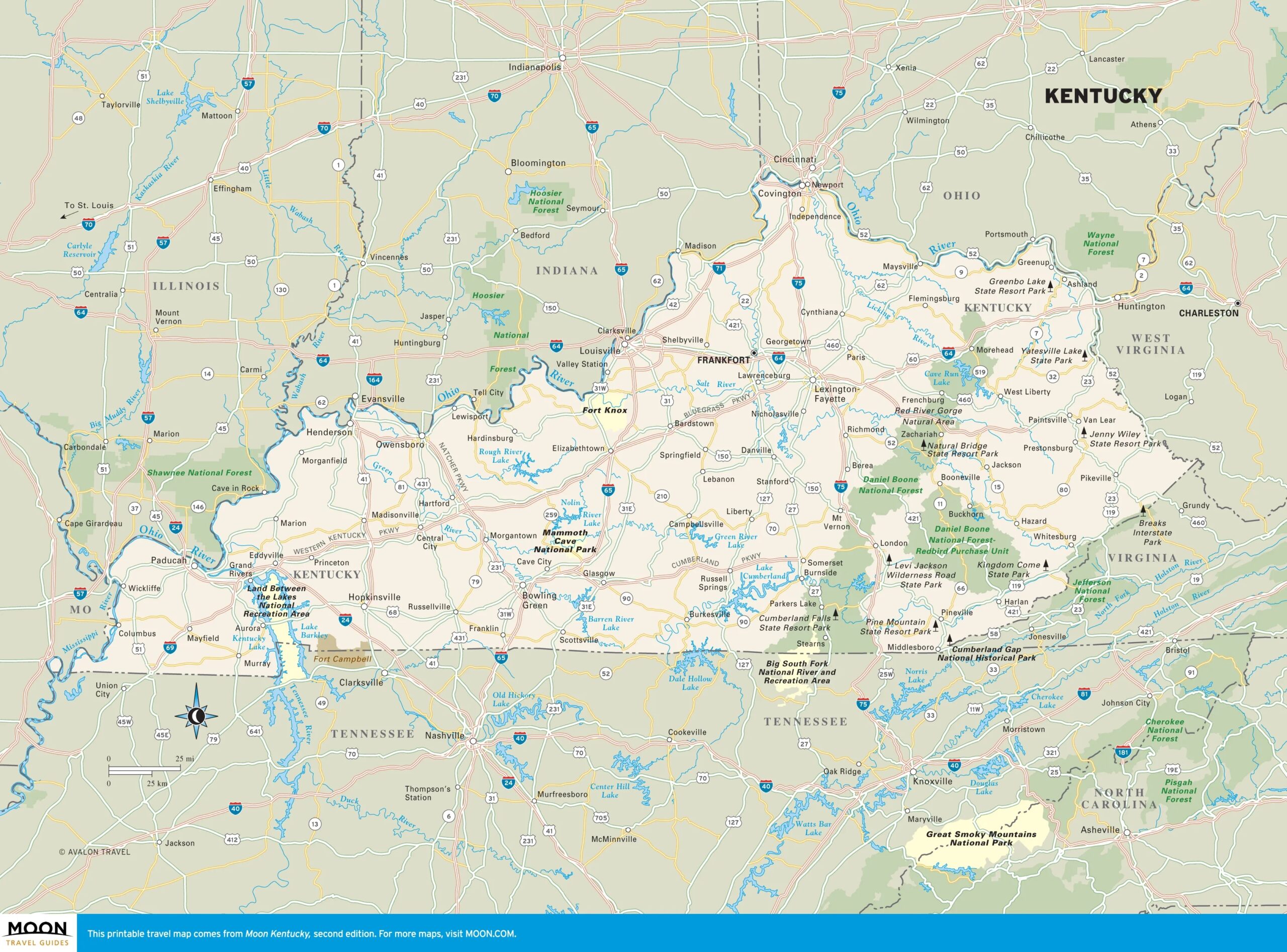 Printable Map Of Kentucky