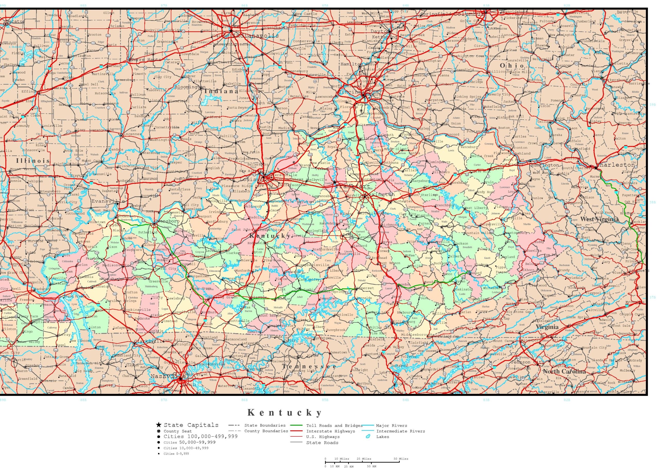 Printable Map Of East Kentucky