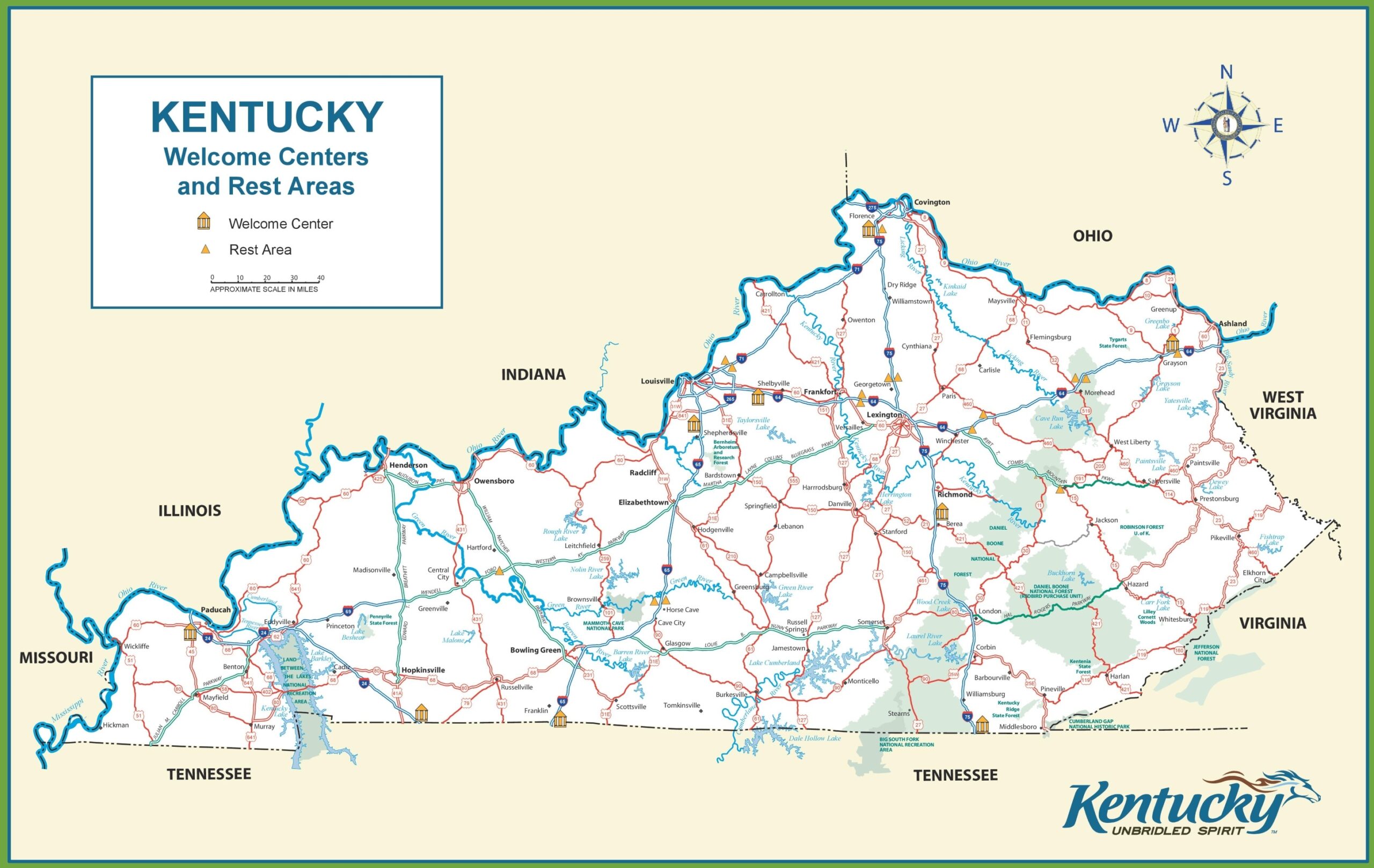 Kentucky Tourist Map Ontheworldmap