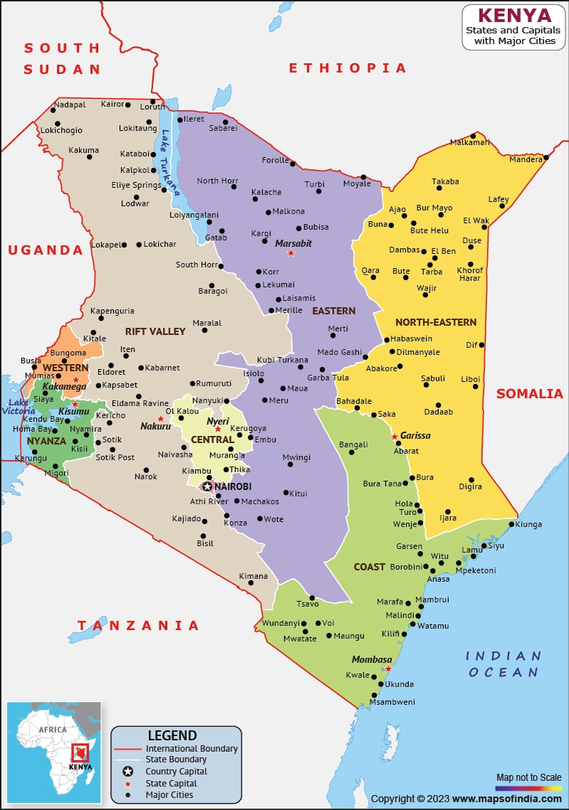 Printable Map Of Kenya Printable Map Of Kenya