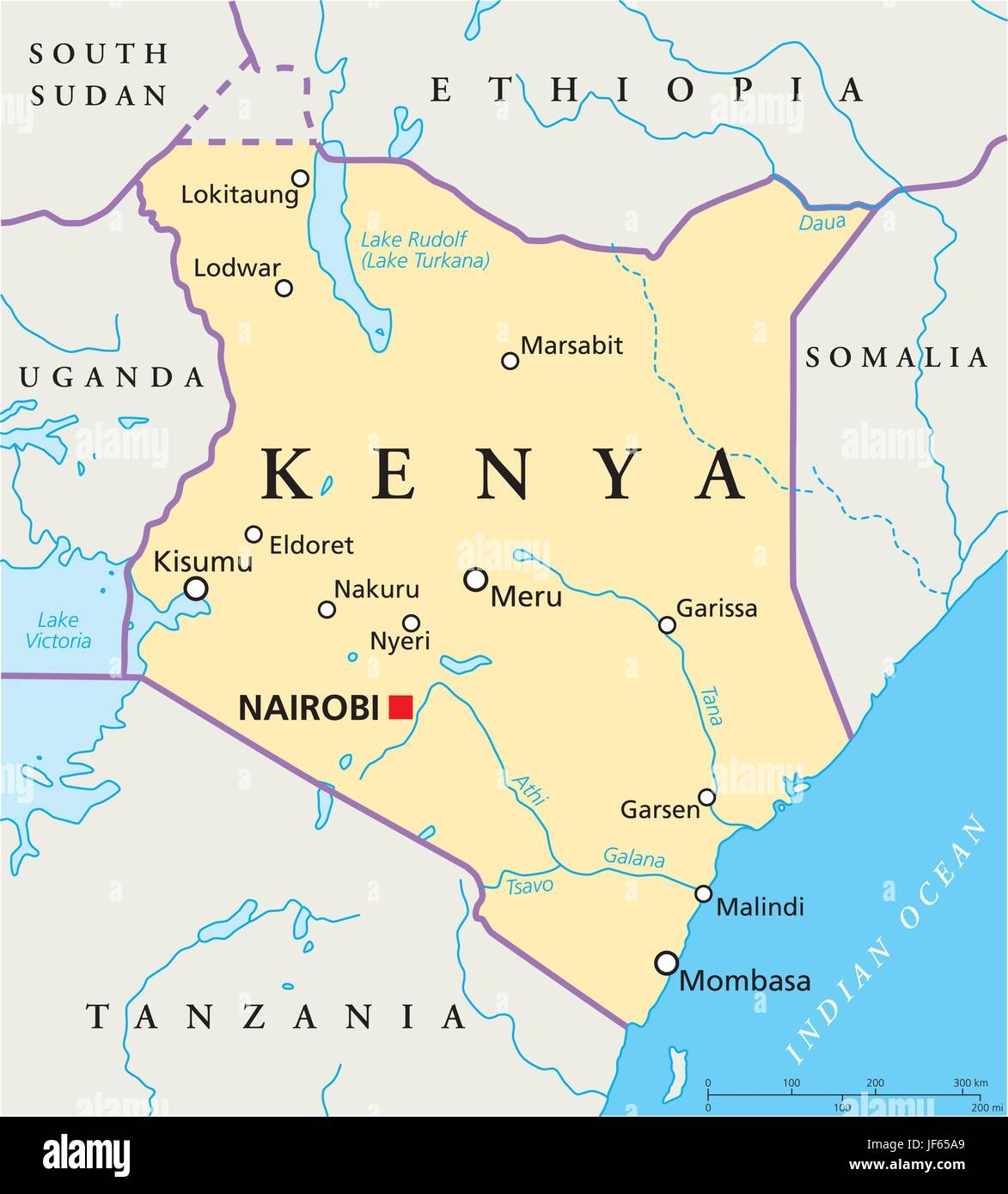 Kenya Map Full Page Printable Free