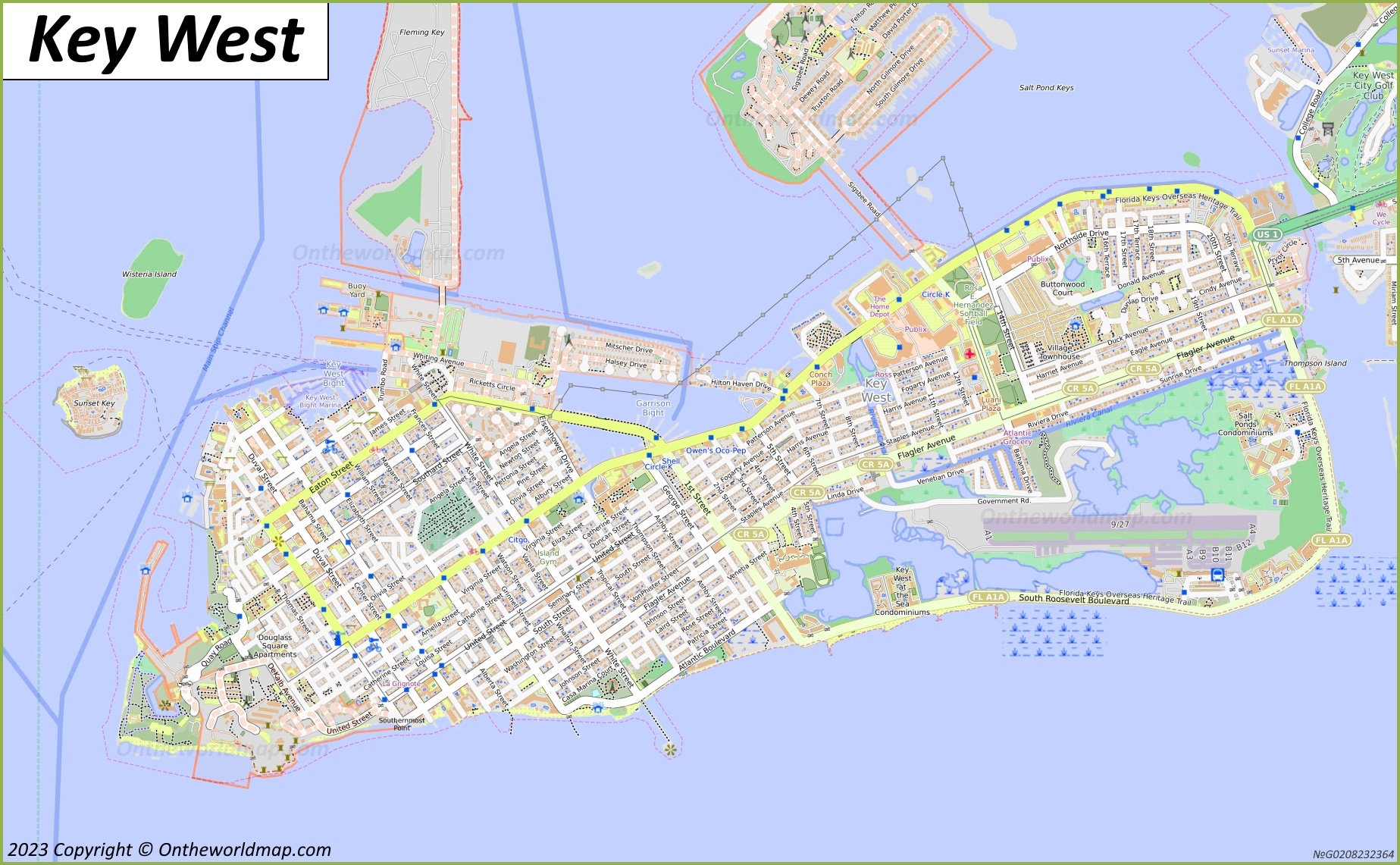 Key West Map Florida U S Discover City Of Key West With Detailed Maps