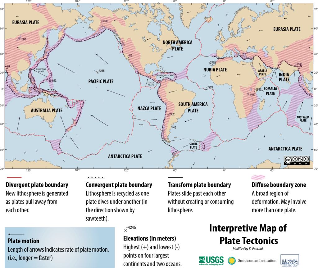 Plate Techtonics Printable Map