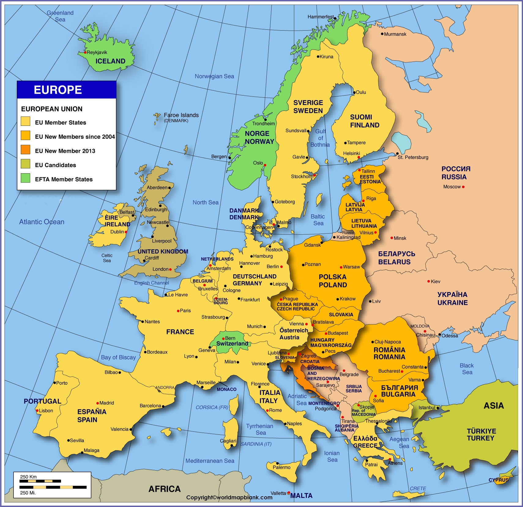 Printable Map Of Eastern Europe