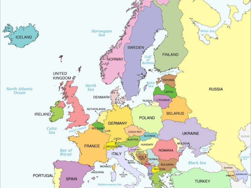 Labeled Map Of Europe Europe Map With Countries PDF