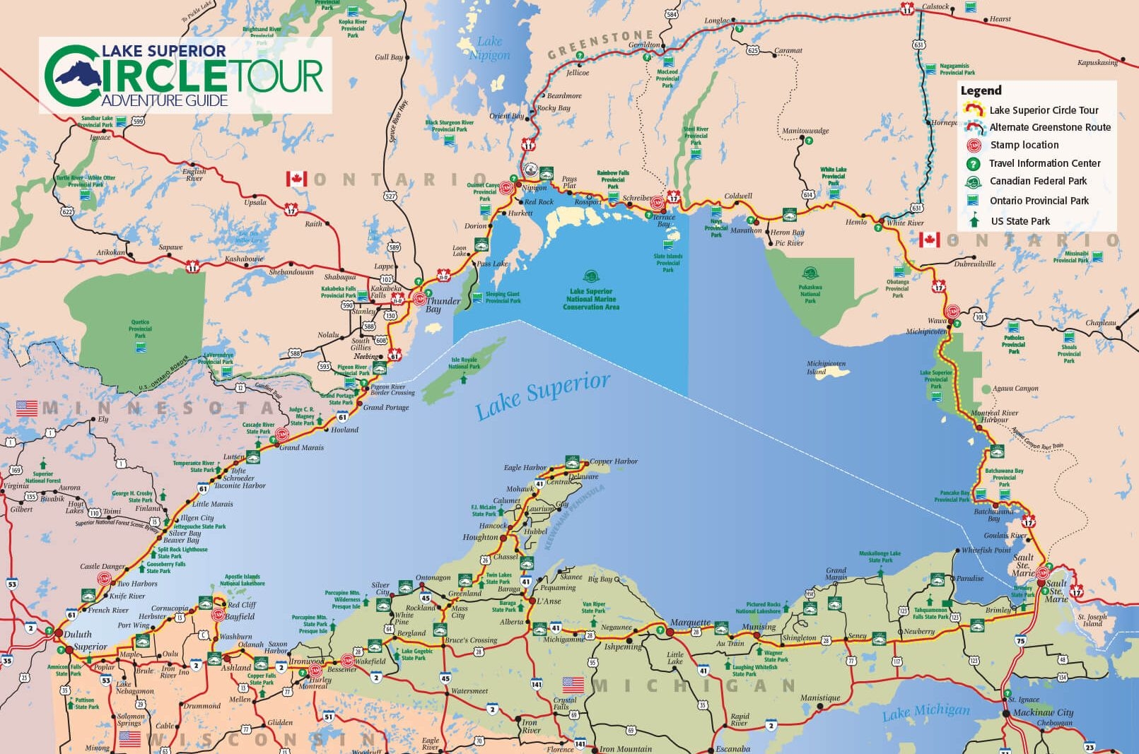 Lake Superior Circle Tour Map Lake Superior Circle Tour