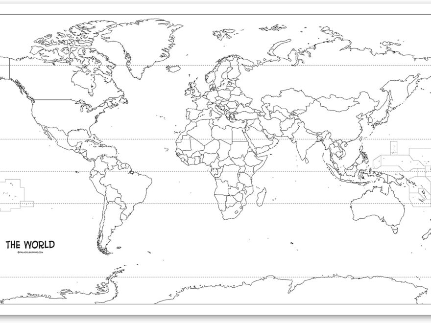 Laminated Blank World Map Outline Poster Wall Martinique Ubuy