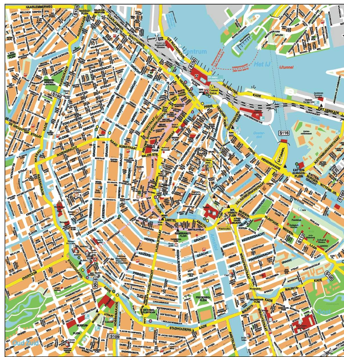 Large Amsterdam Maps For Free Download And Print High Resolution And Detailed Maps Large Amsterdam Maps For Free Download And Print High Resolution And Detailed Maps