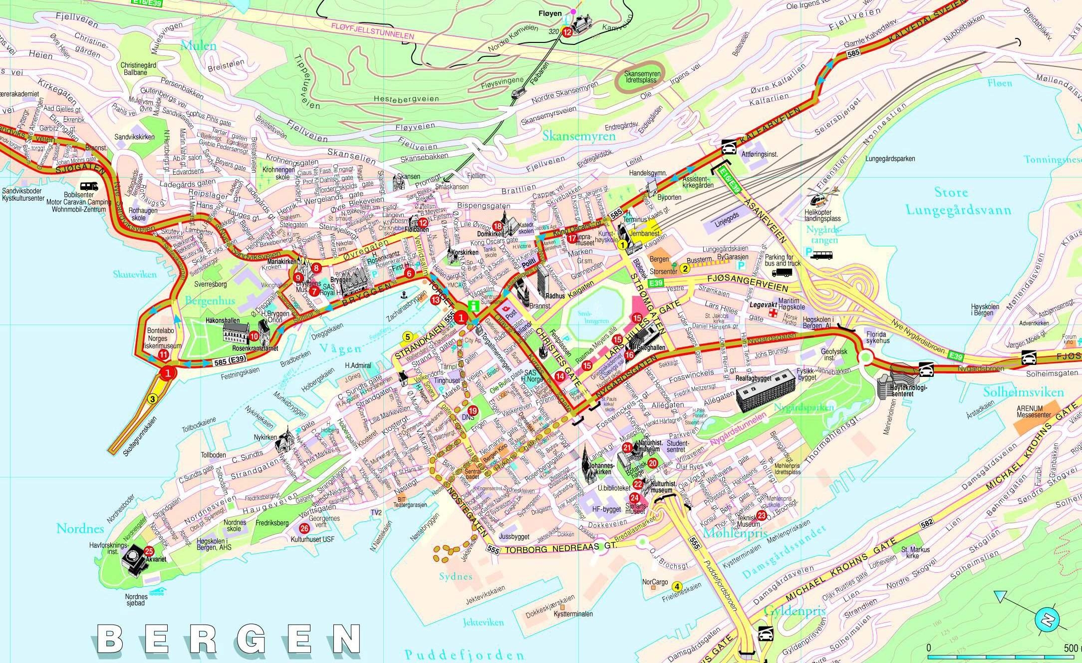 Large Bergen Maps For Free Download And Print High Resolution And Detailed Maps