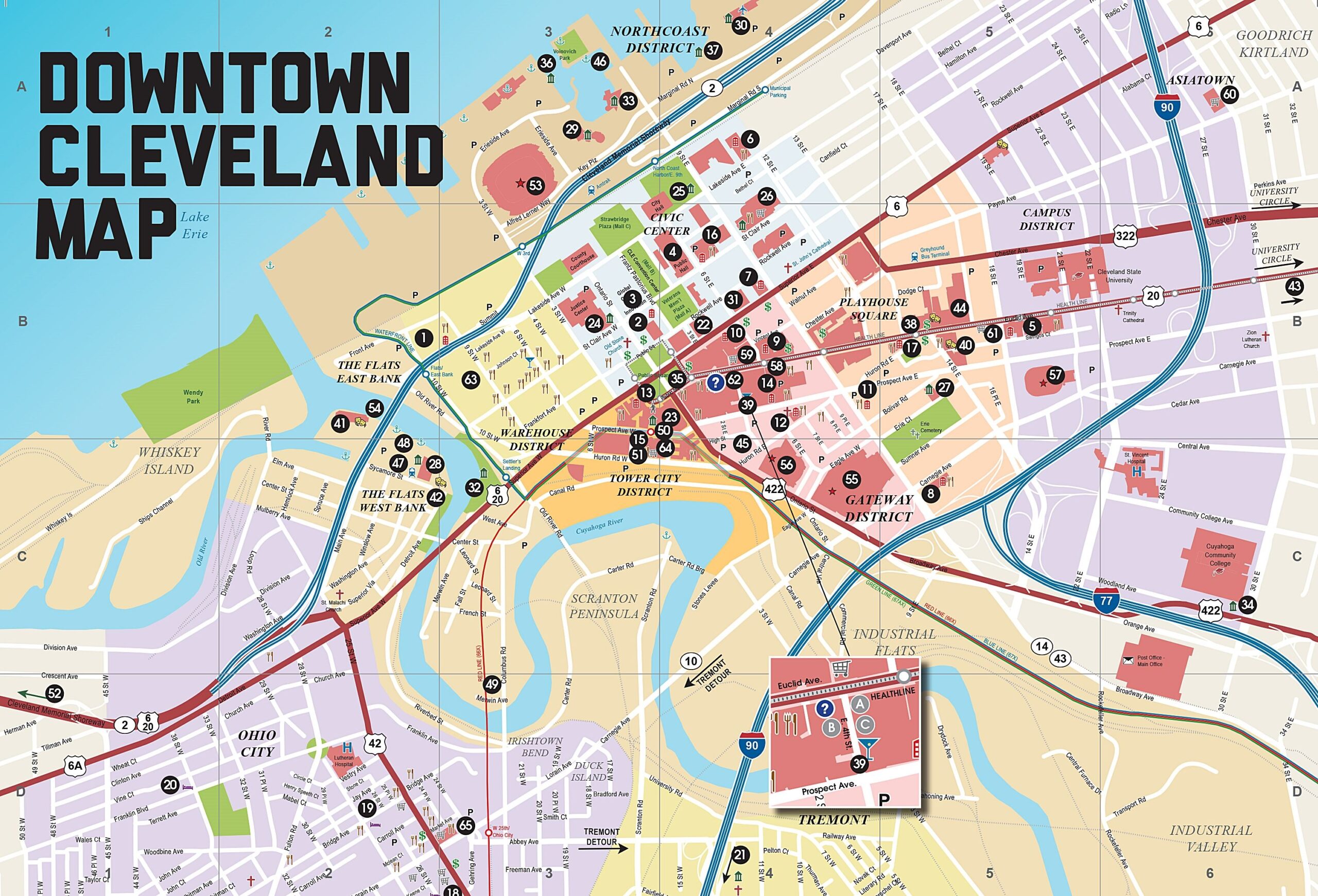 Printable Map Of Cleveland Ohio