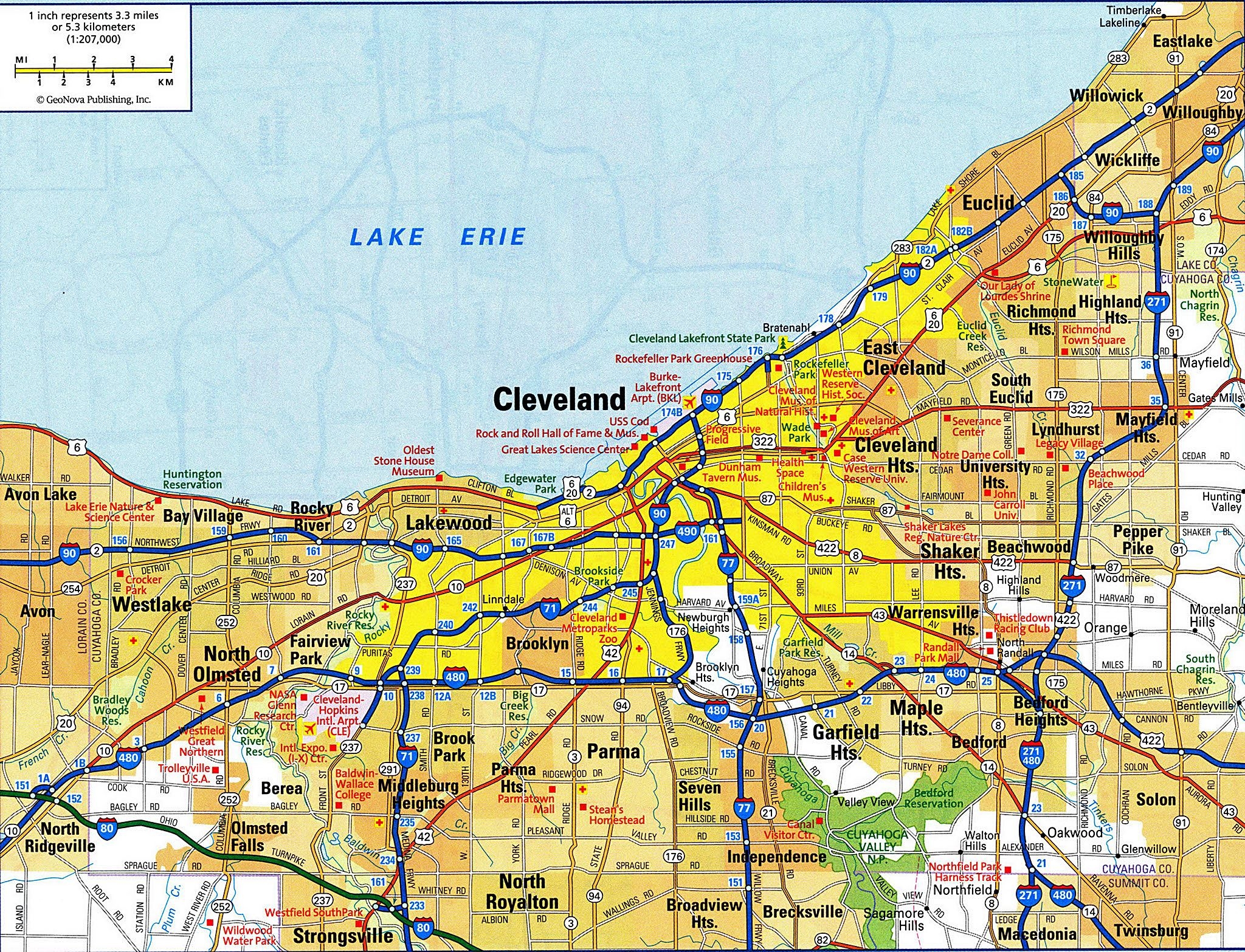 Large Cleveland Maps For Free Download And Print High Resolution And Detailed Maps