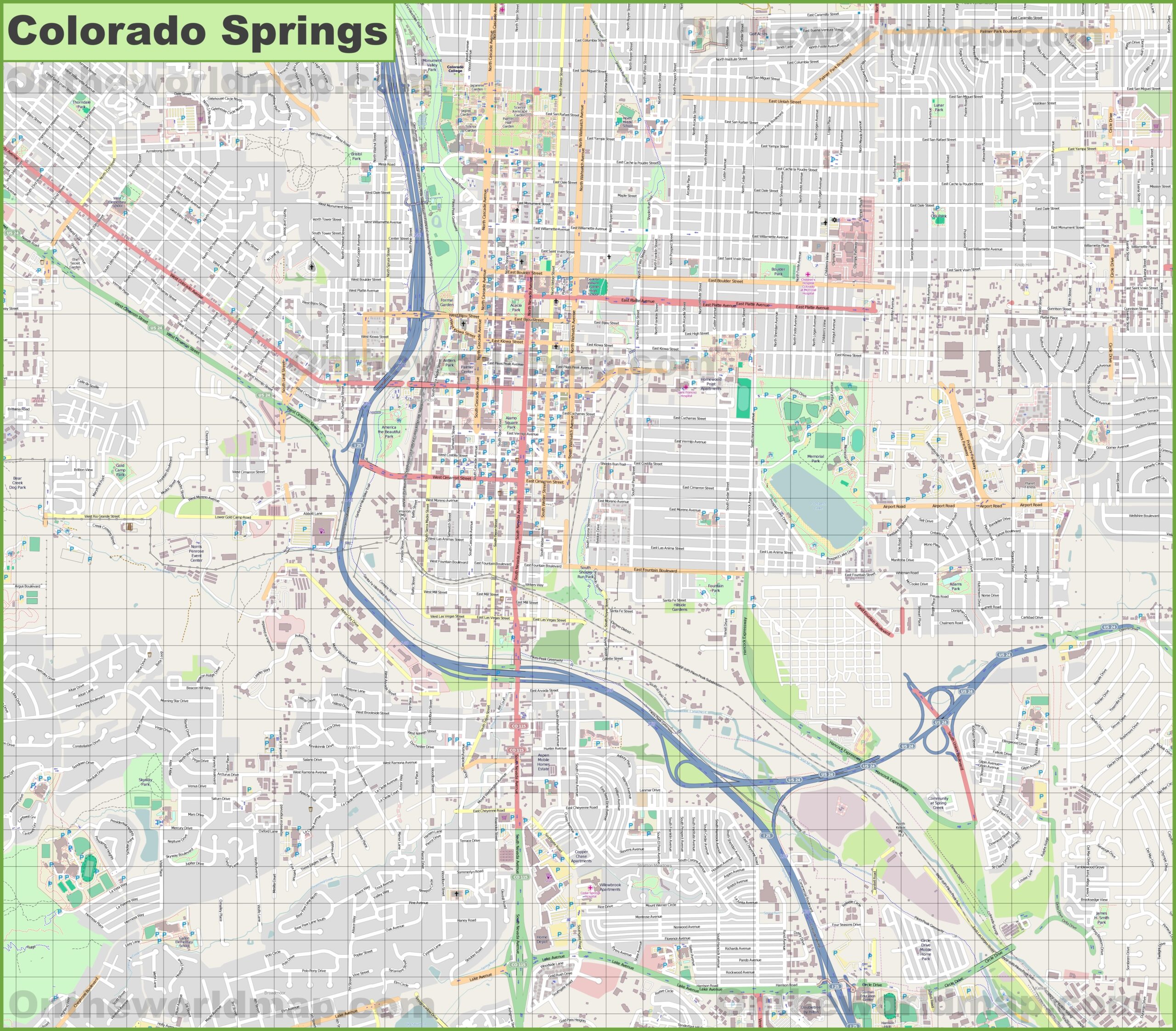 Colorado Springs Map Printable