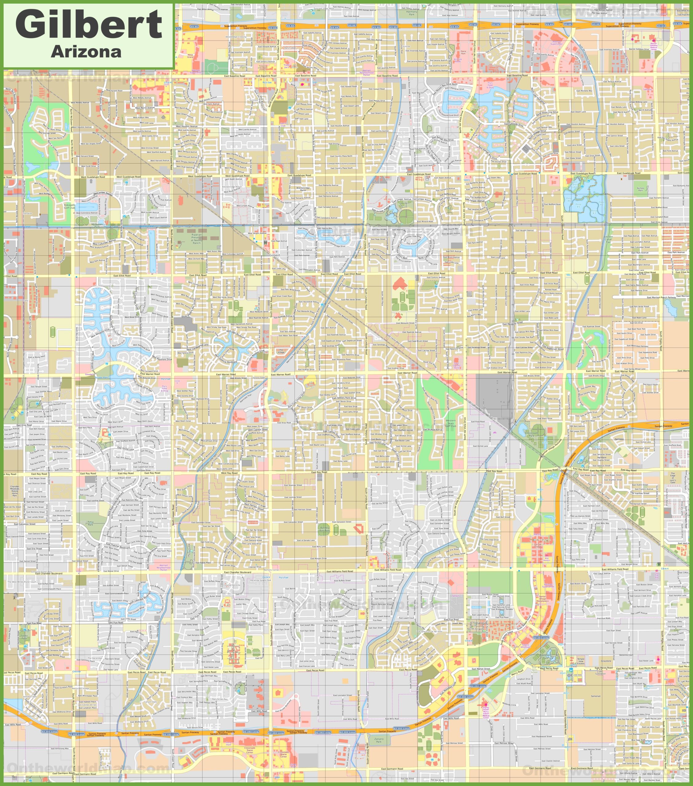 Street Map Gilbert Az Printable