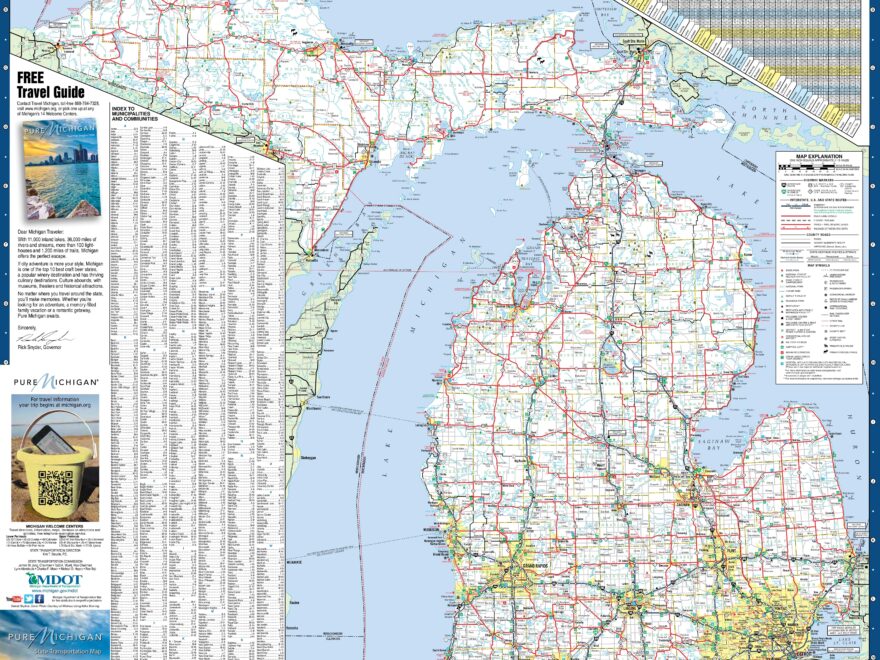 Large Detailed Map Of Michigan With Cities And Towns Ontheworldmap