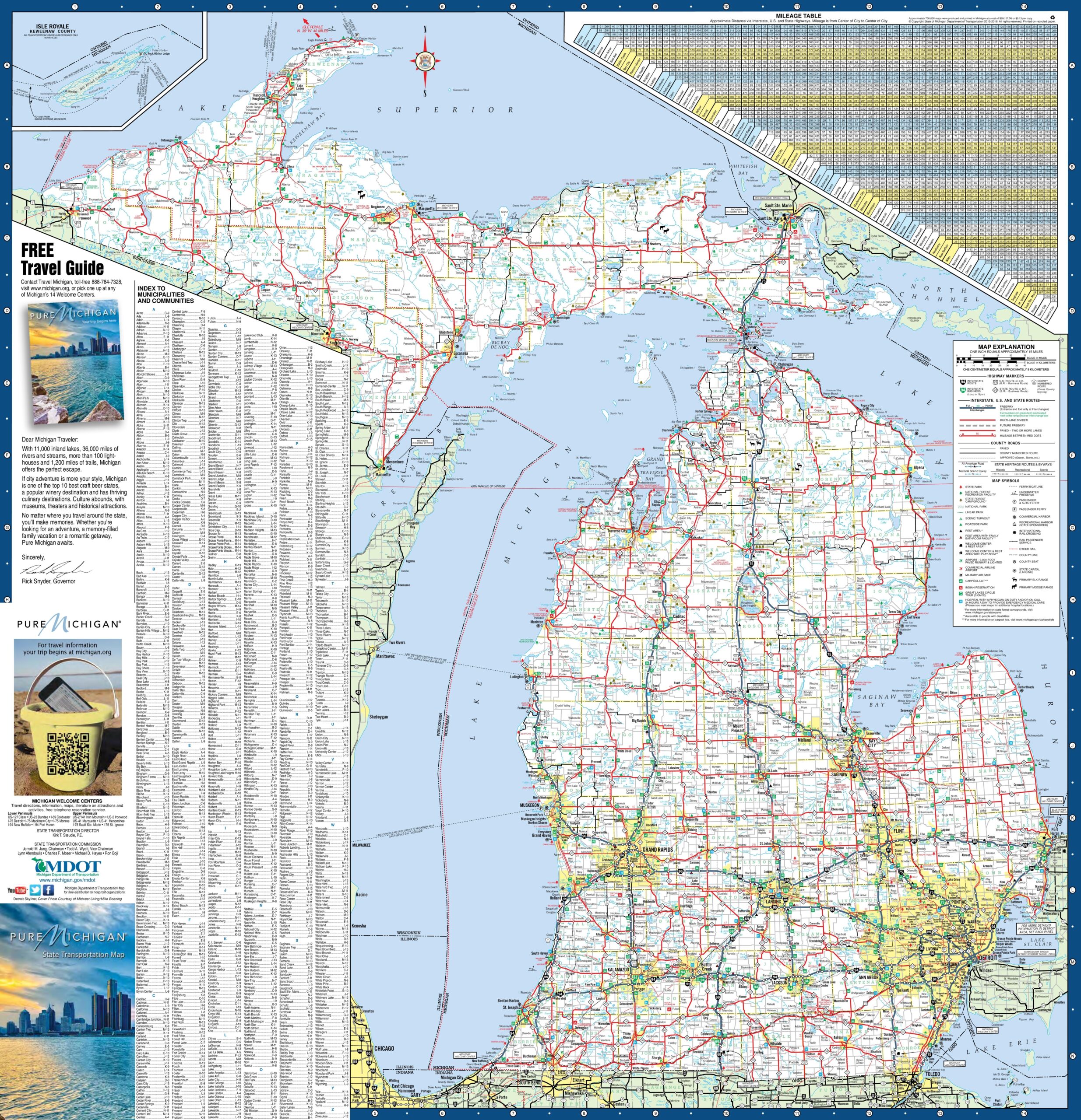 Large Detailed Map Of Michigan With Cities And Towns Ontheworldmap Large Detailed Map Of Michigan With Cities And Towns Ontheworldmap