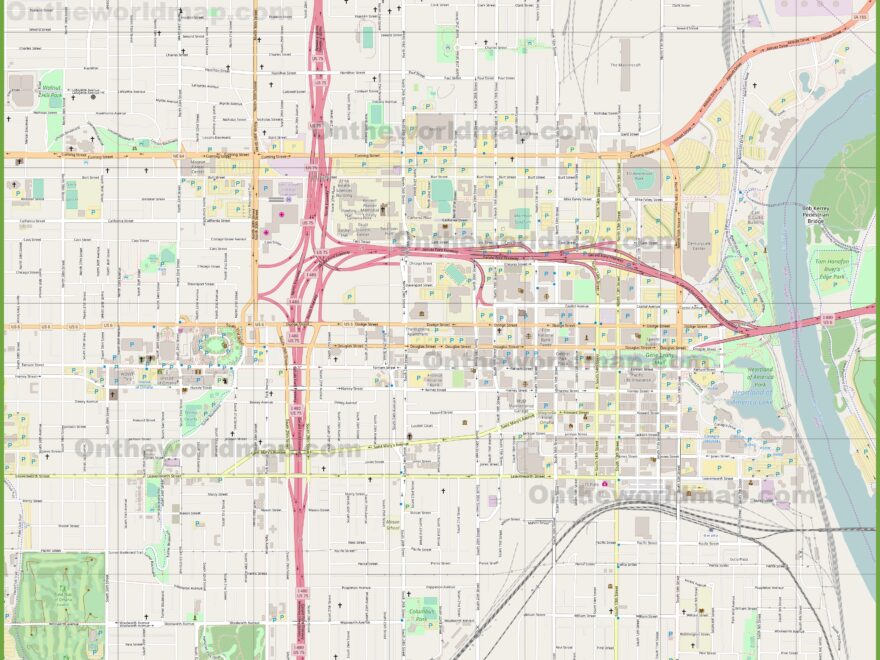 Large Detailed Map Of Omaha Ontheworldmap